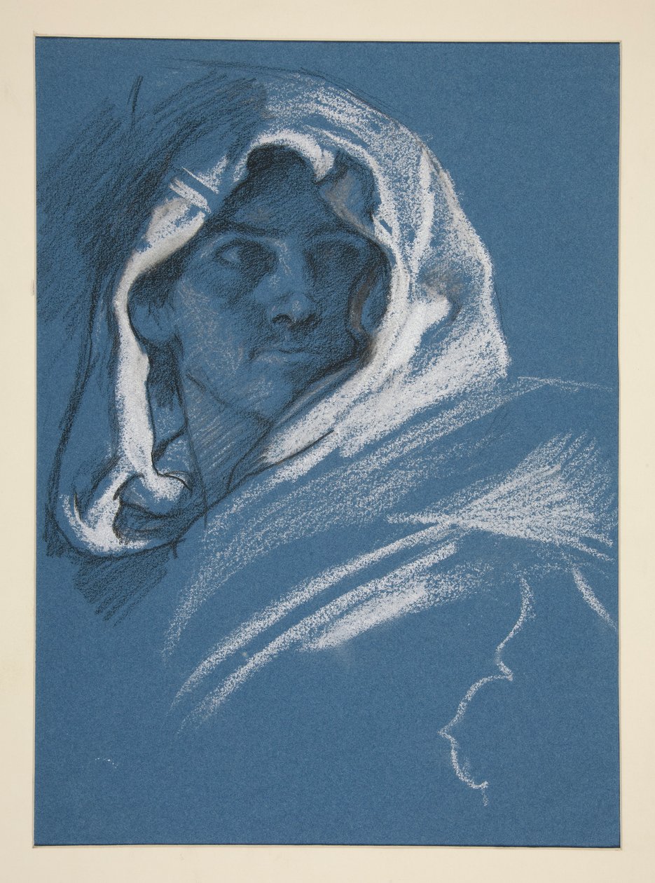 retrato, de, un, encapuchado, joven de Edwin Austin Abbey