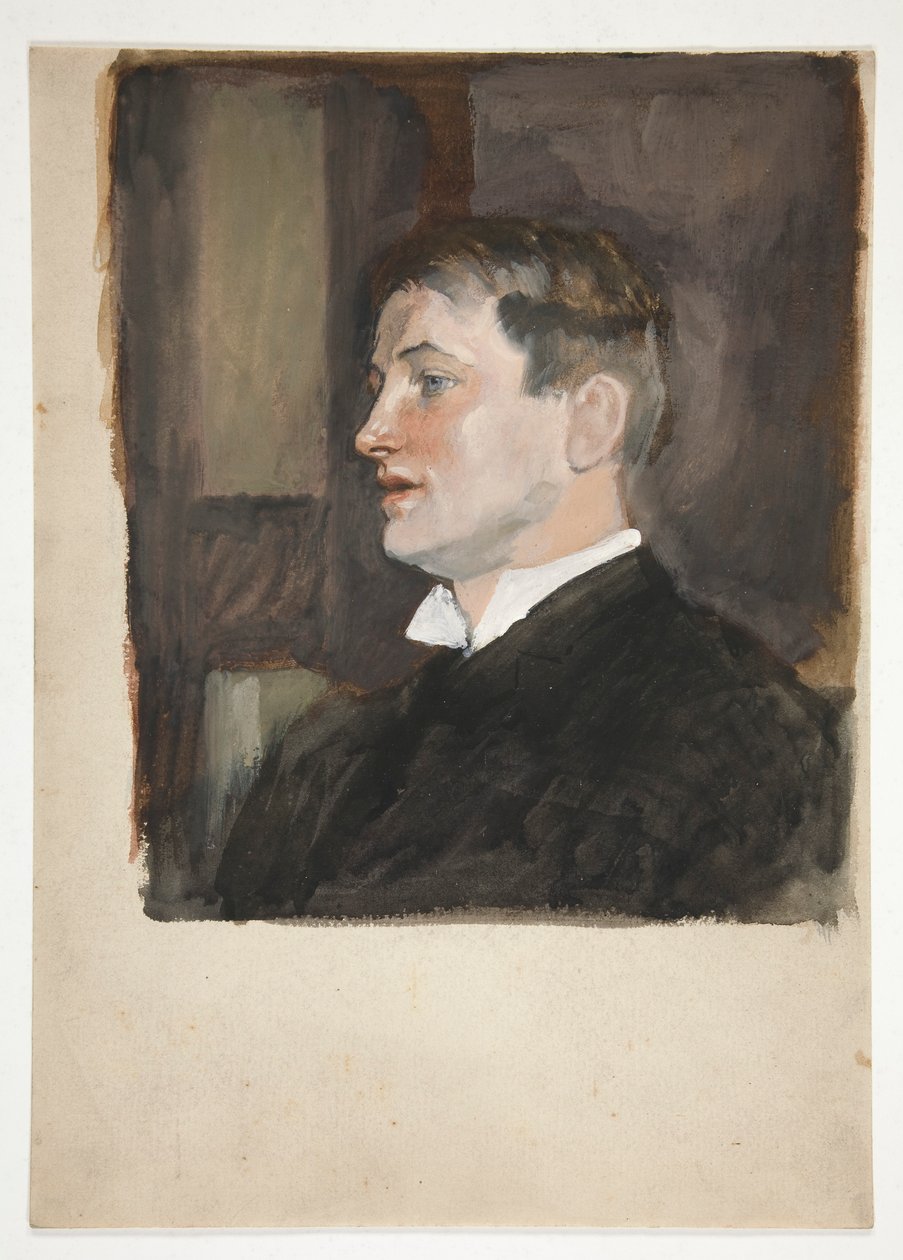 Retrato de un hombre joven (niñera no identificada) de Edwin Austin Abbey