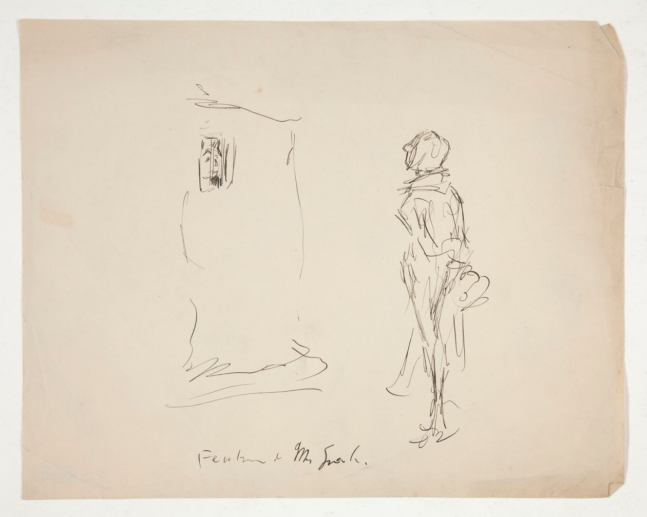 Boceto preliminar de Las alegres comadres de Windsor de Edwin Austin Abbey