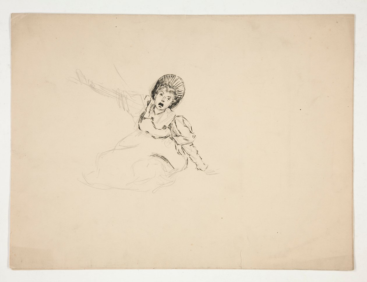 Mujer gritando (estudio para .3439), boceto para The Lay of the Lobster de Edwin Austin Abbey