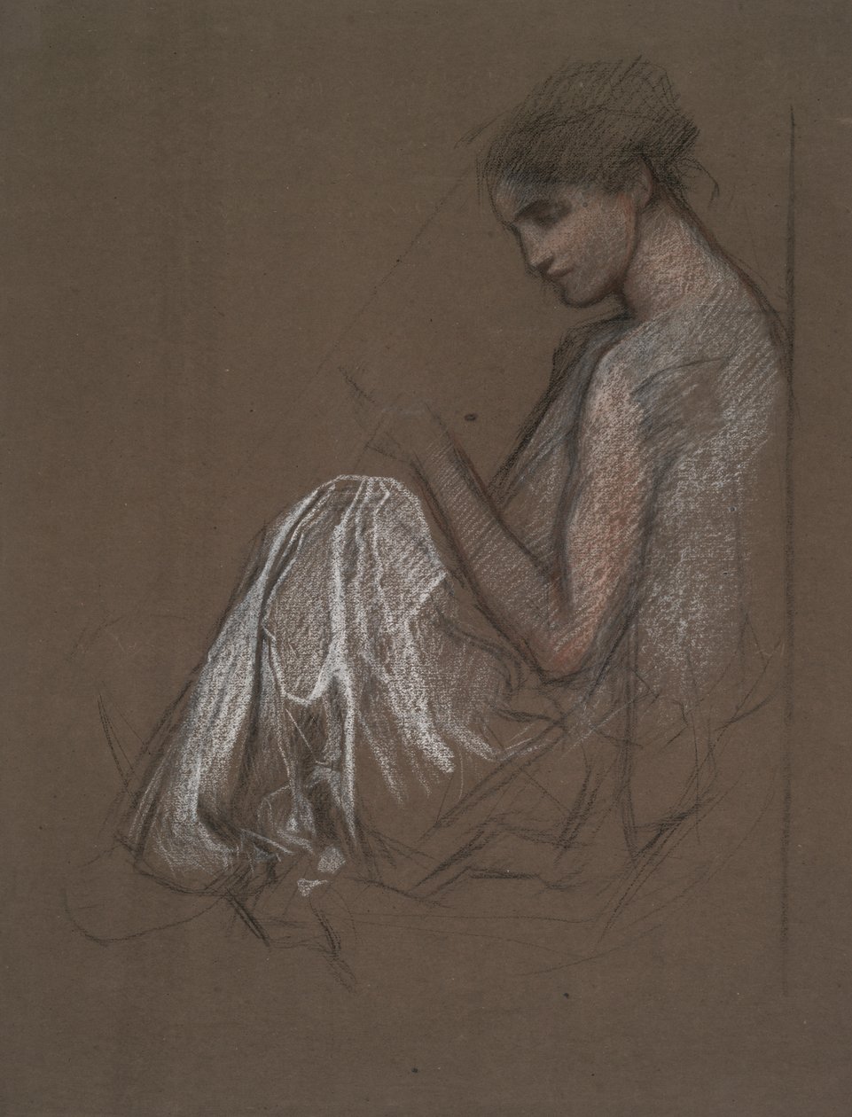 Figura femenina sentada. de Edwin Austin Abbey