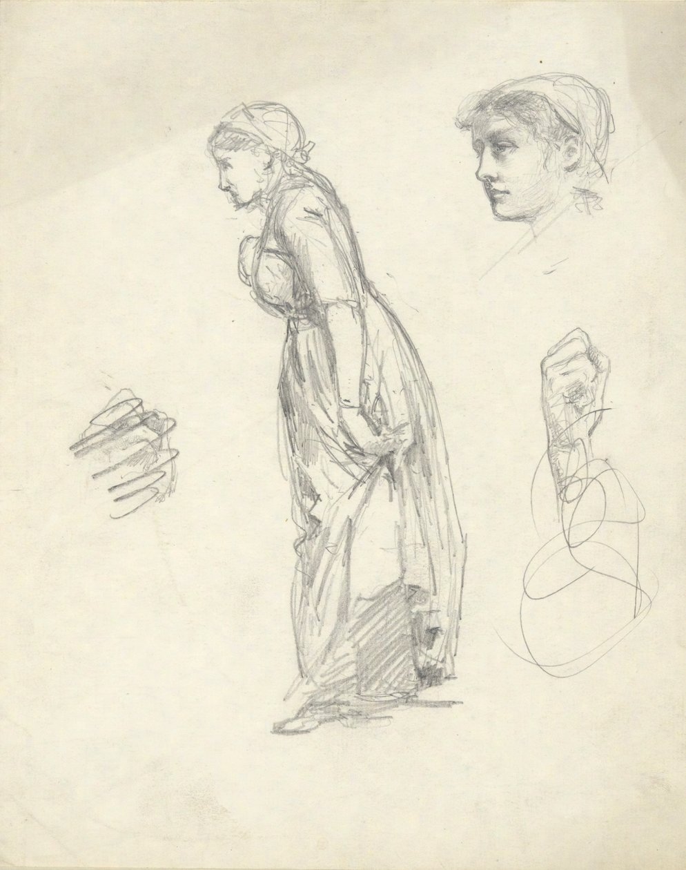 Ficha de Estudios: Mujer, Cabeza y Manos de Edwin Austin Abbey