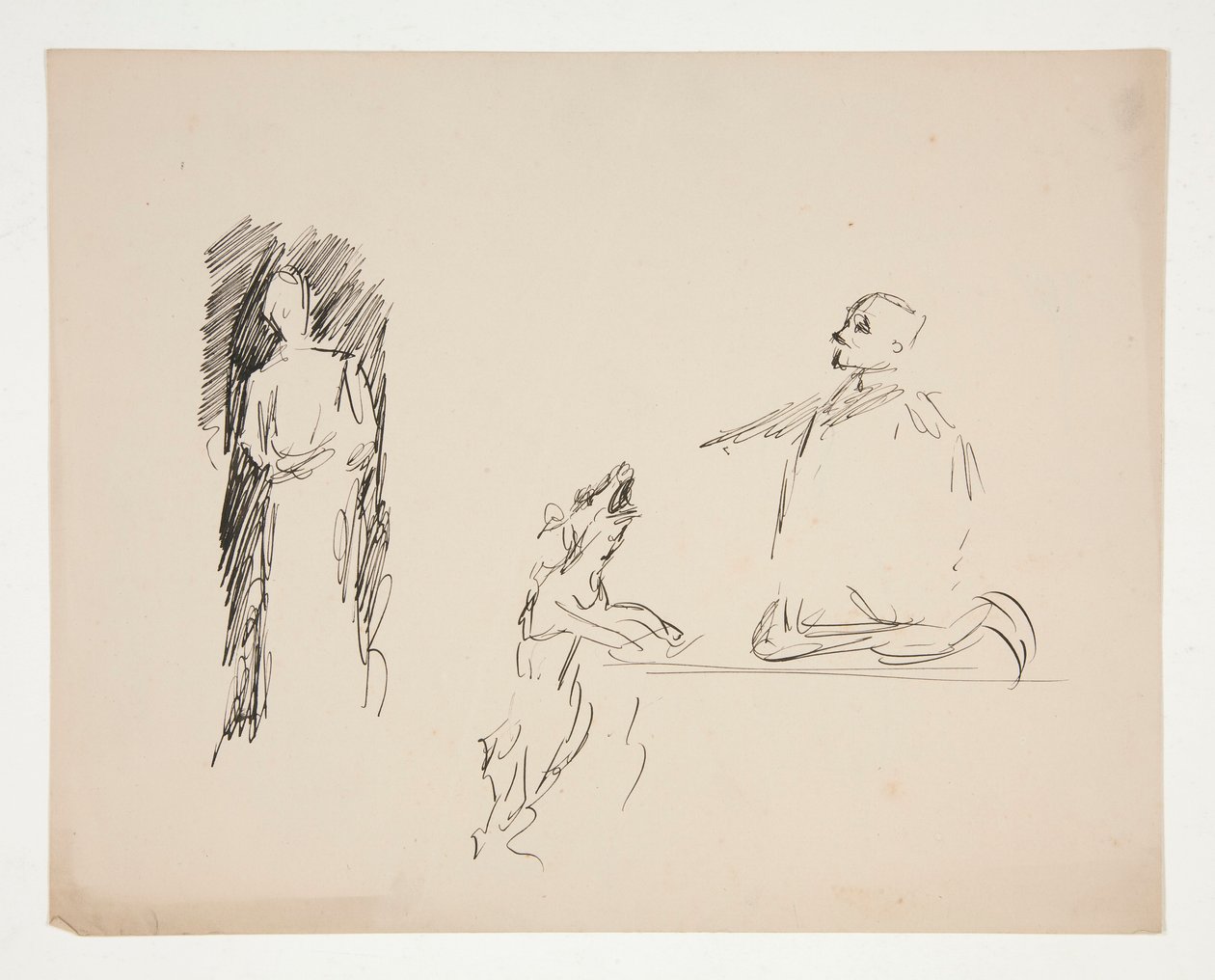 Ficha de estudios de figuras de Edwin Austin Abbey