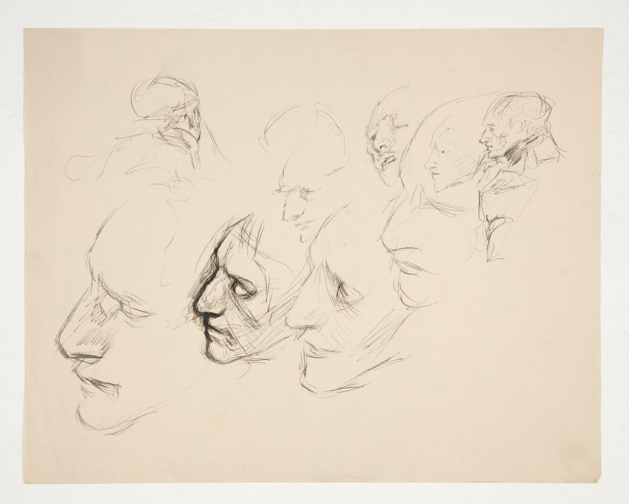 Ficha de estudios de un solo rostro de Edwin Austin Abbey