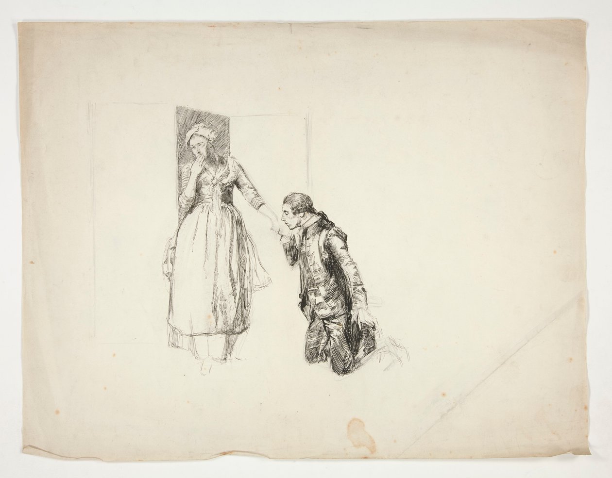 Boceto para Oliver Goldsmith de Edwin Austin Abbey