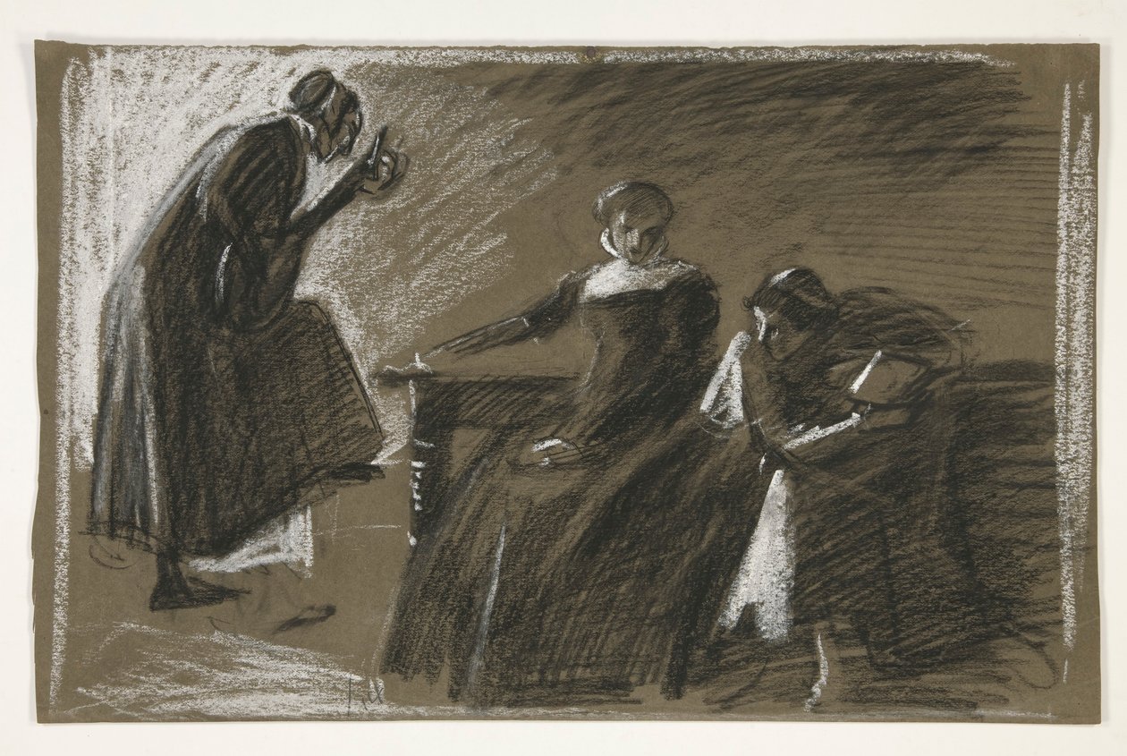 Boceto para una obra de Shakespeare no identificada de Edwin Austin Abbey