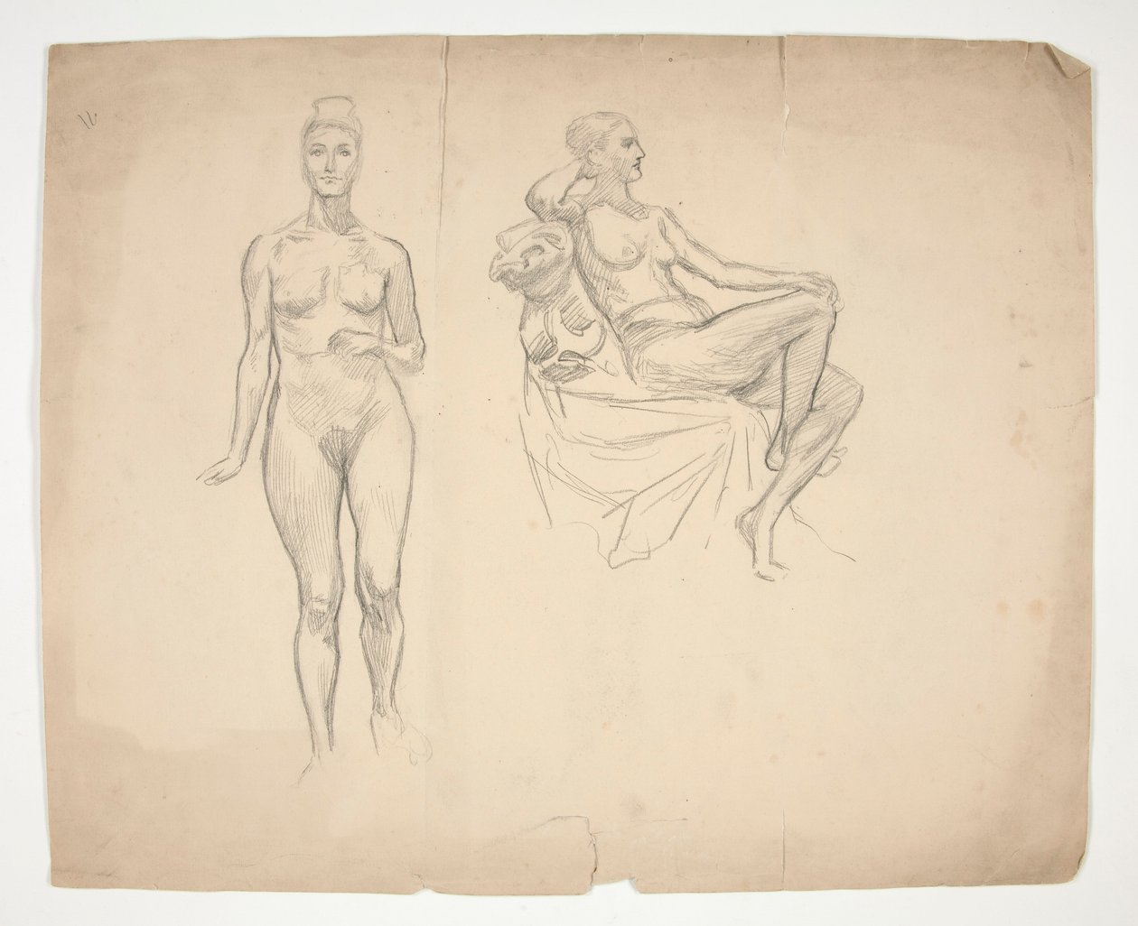Bosquejo de un modelo en dos poses de Edwin Austin Abbey