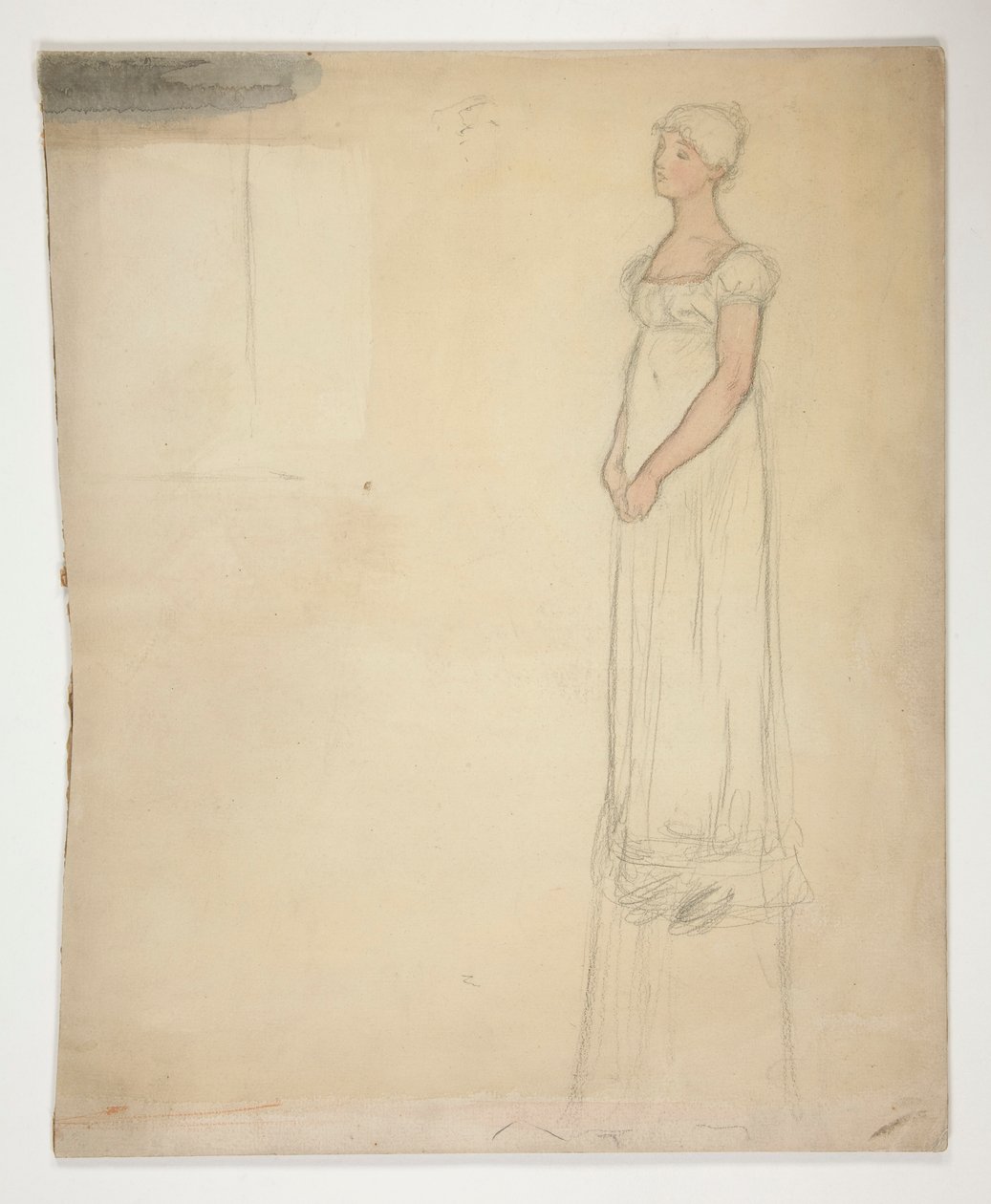 Boceto de una mujer: ¿estudio de vestuario para una obra de teatro? de Edwin Austin Abbey