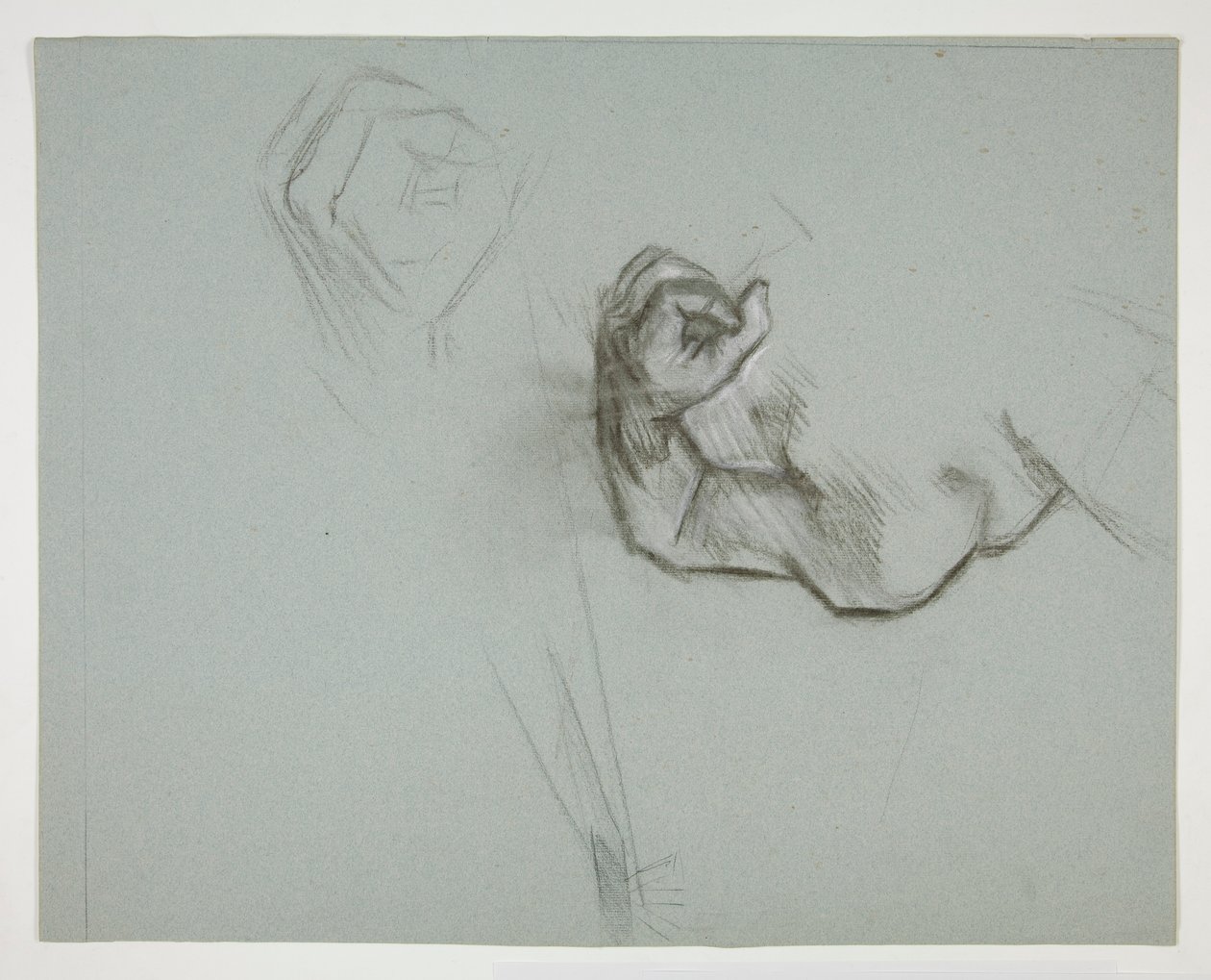 Bosquejo de un torso superior y puño cerrado de Edwin Austin Abbey