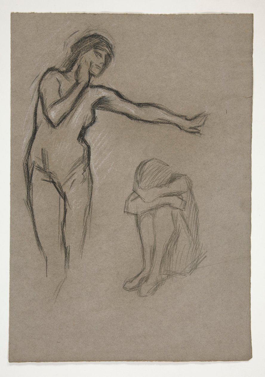 Bosquejo de dos figuras de Edwin Austin Abbey