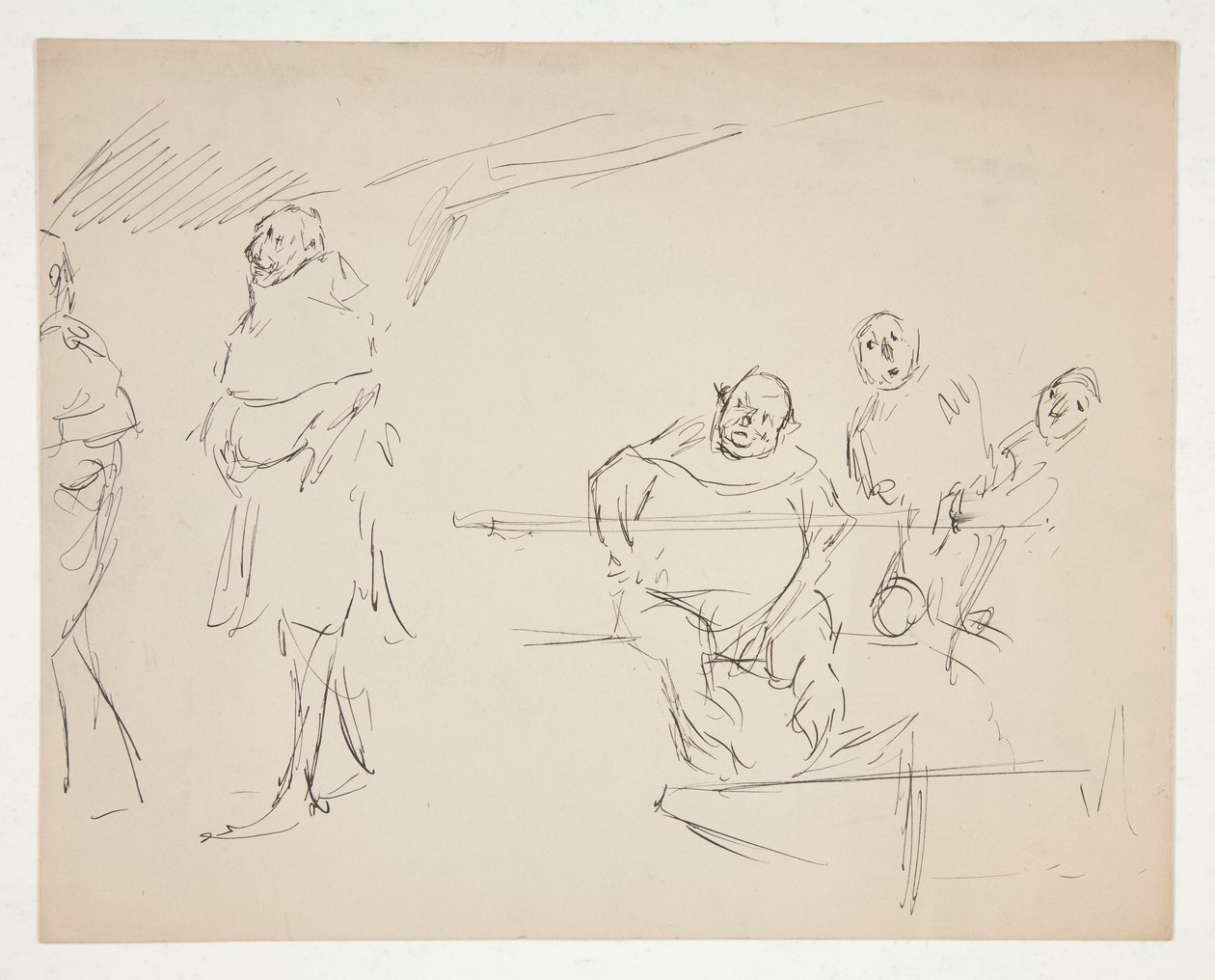 Estudios para una obra de Shakespeare no identificada (¿Falstaff?) (anverso y reverso) de Edwin Austin Abbey