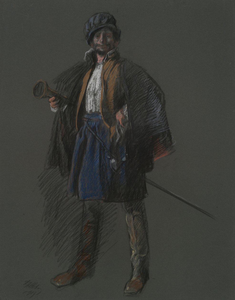 Estudio para Apoteosis de Pensilvania: Hudson (?) de Edwin Austin Abbey