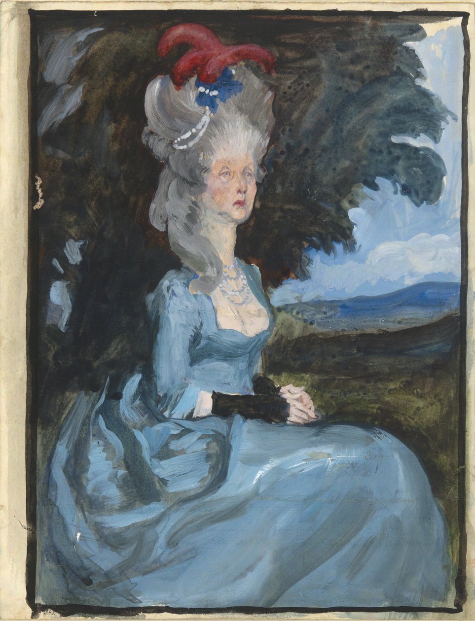 Estudio para la tía Pedigree, de Oliver Goldsmith de Edwin Austin Abbey