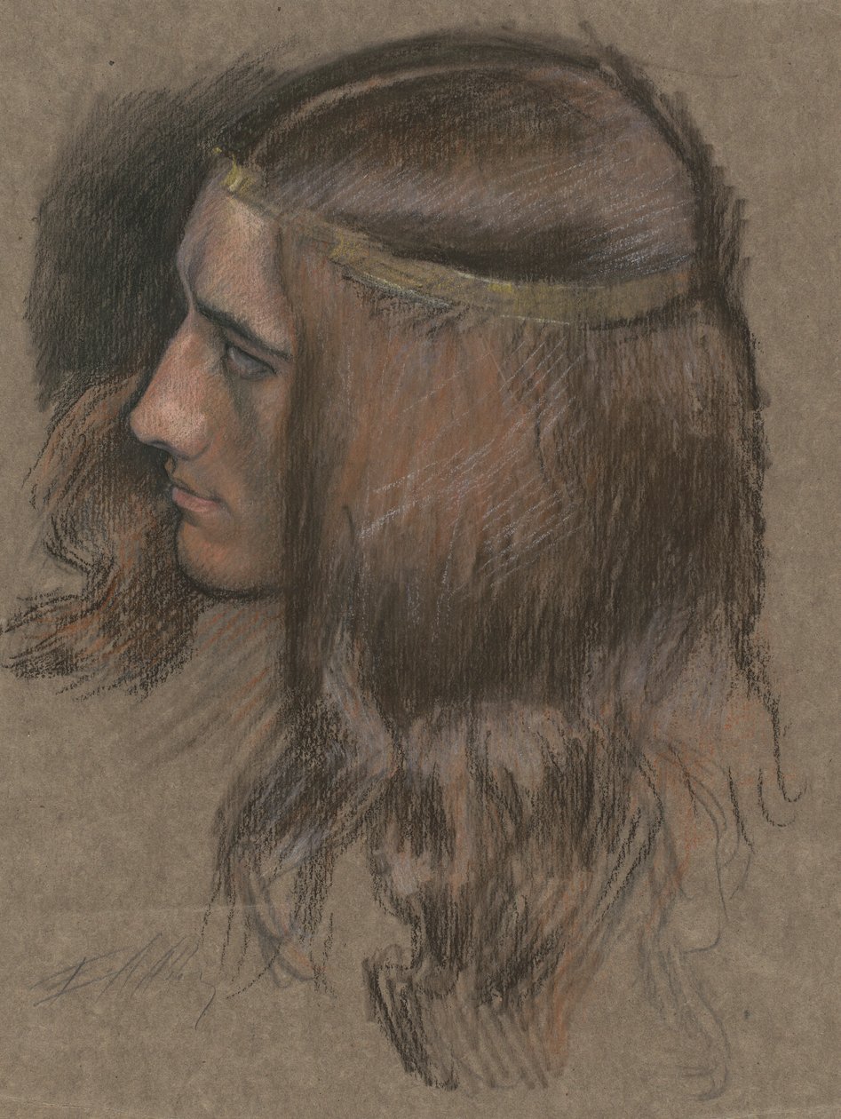 Estudio para Jefe de Hamlet en Hamlet. de Edwin Austin Abbey