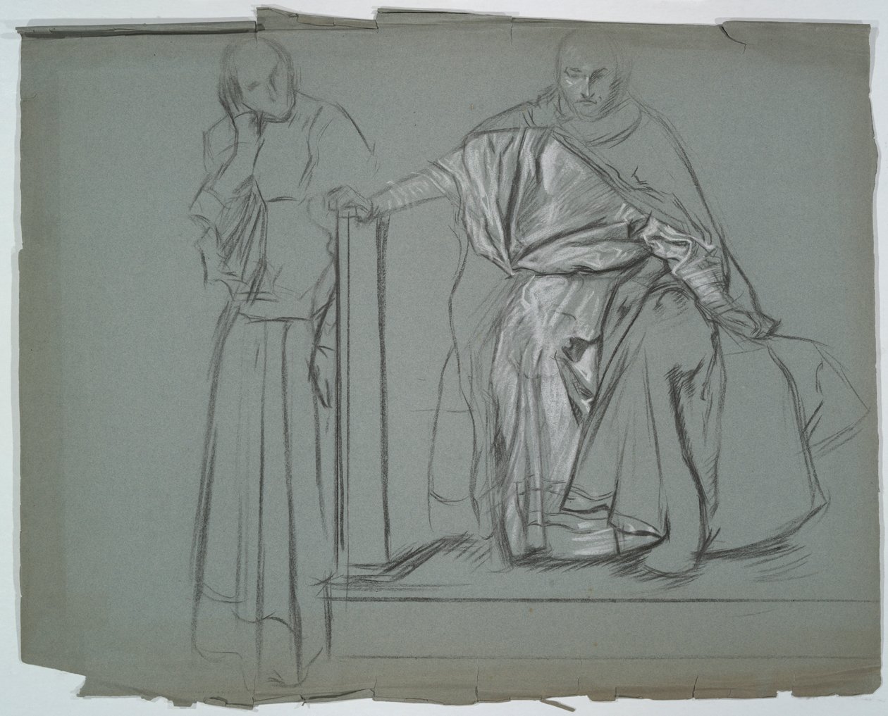 Estudio para rey y asistentes en Hamlet de Edwin Austin Abbey