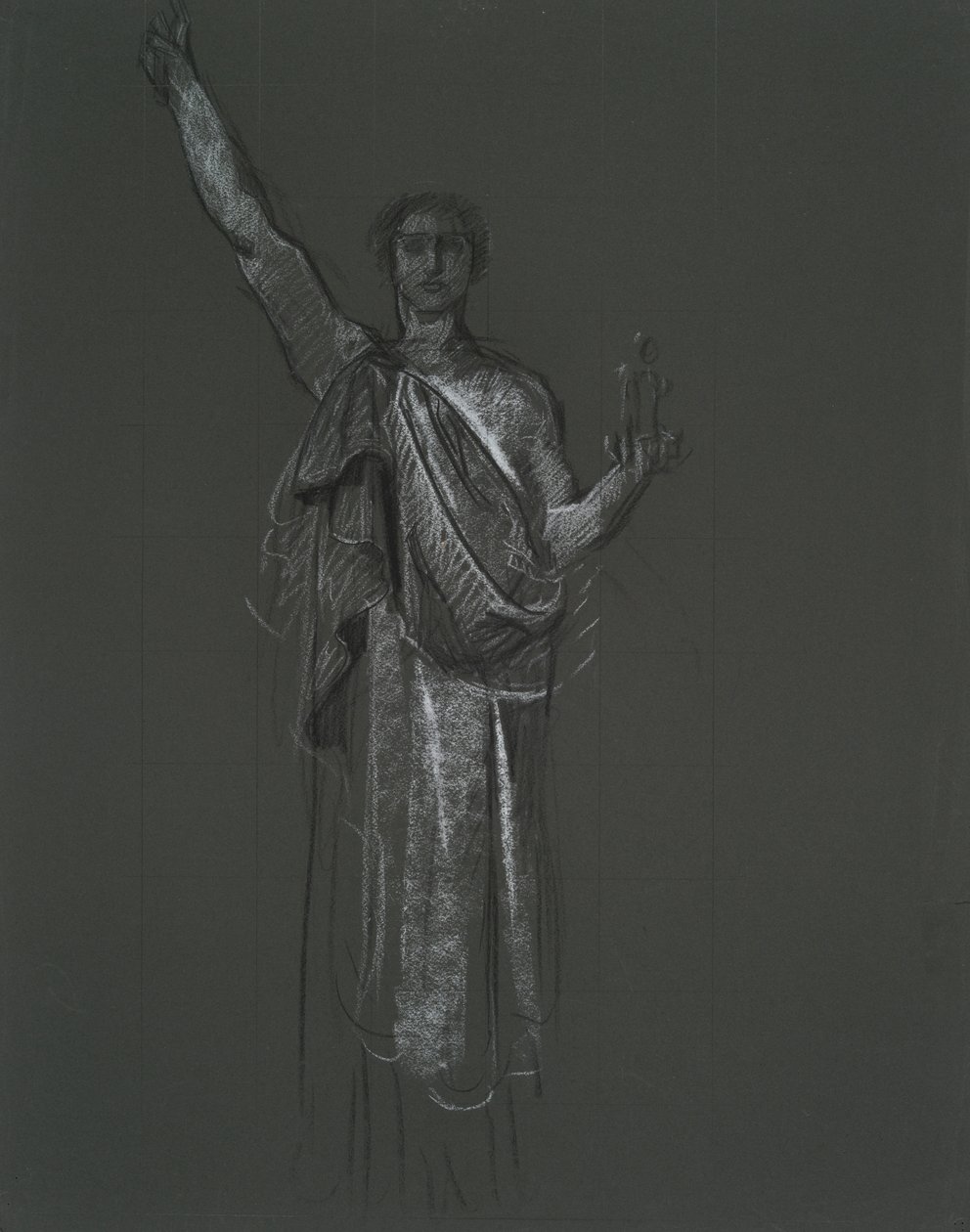 Estudio para la figura alegórica del arte, rondel en la rotonda del edificio del capitolio del estado de Pensilvania, Harrisburg, 1902-1911 de Edwin Austin Abbey