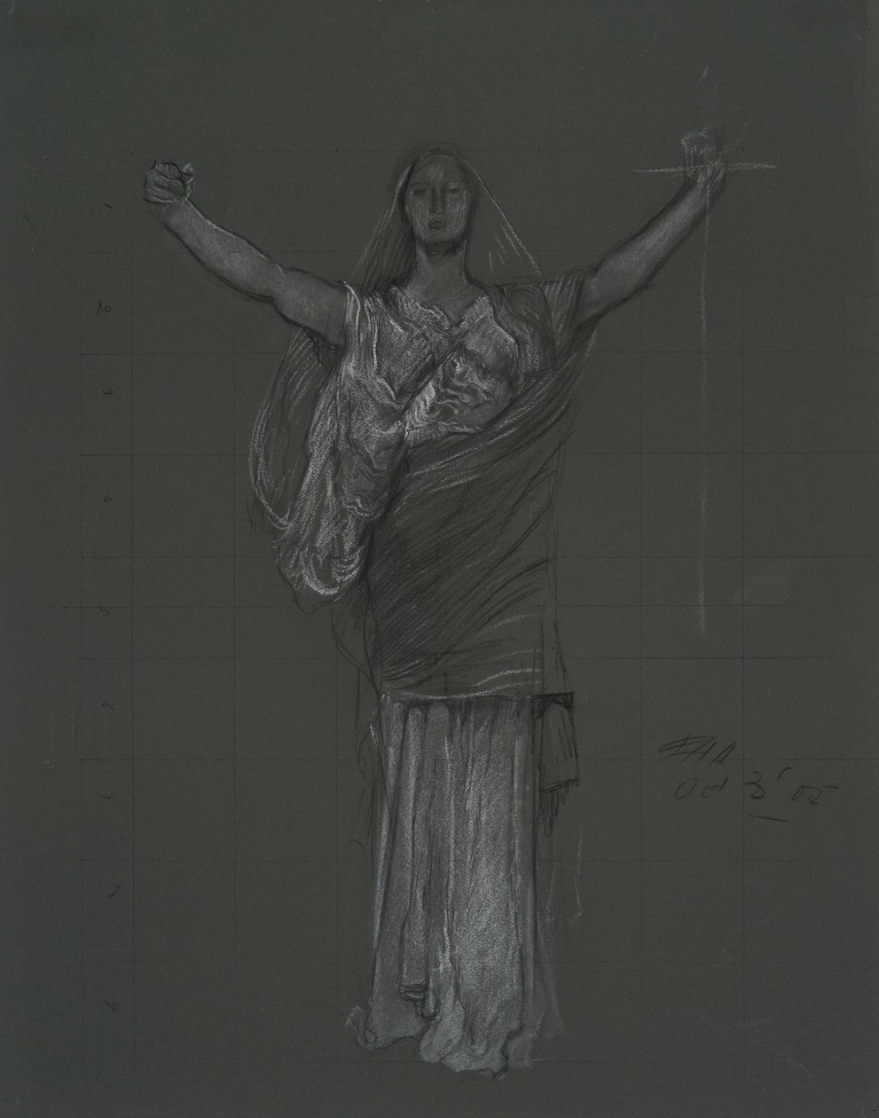 Estudio para la figura alegórica de Law, rondel en la rotonda del edificio del capitolio del estado de Pensilvania, Harrisburg, 1902-1911 de Edwin Austin Abbey