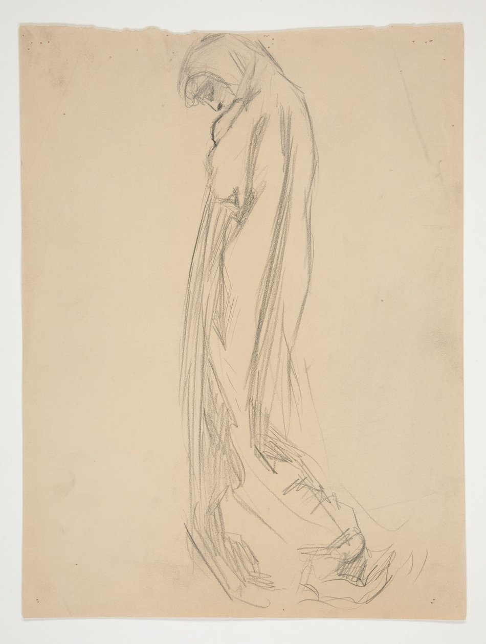 Estudio para figura de 10 pm en de Edwin Austin Abbey