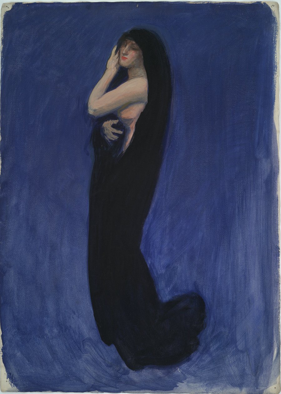 Estudio para la figura de las 4 am en de Edwin Austin Abbey