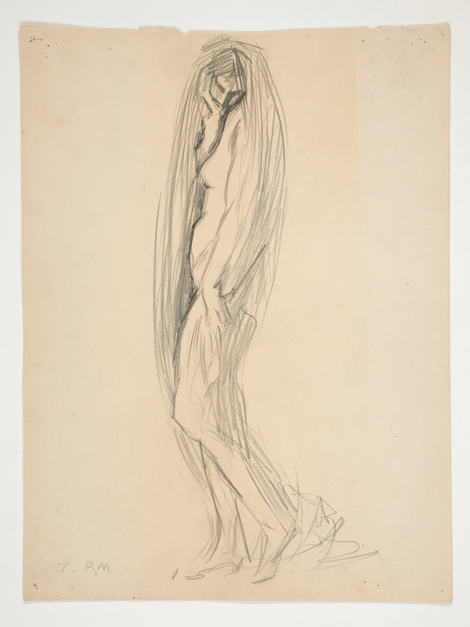 Estudio para figura de 7 pm para de Edwin Austin Abbey