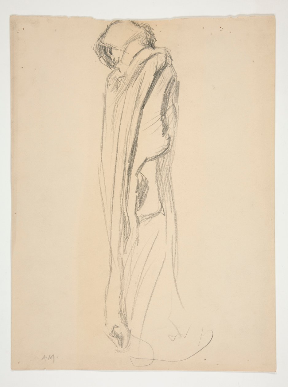 Estudio para la figura de las 9 de la noche en de Edwin Austin Abbey