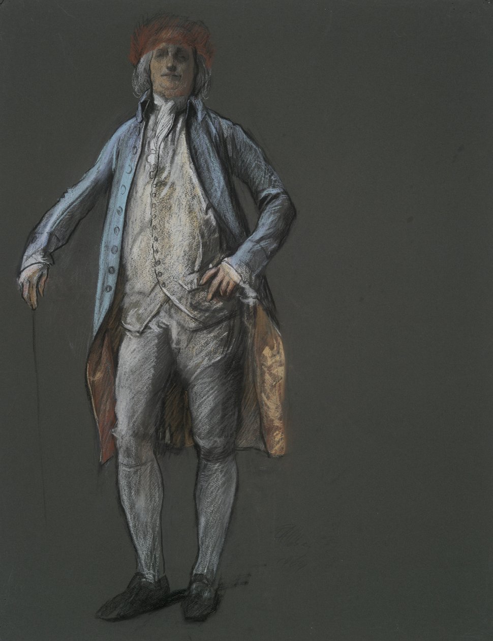 Estudio para la figura de Benjamin Franklin en de Edwin Austin Abbey