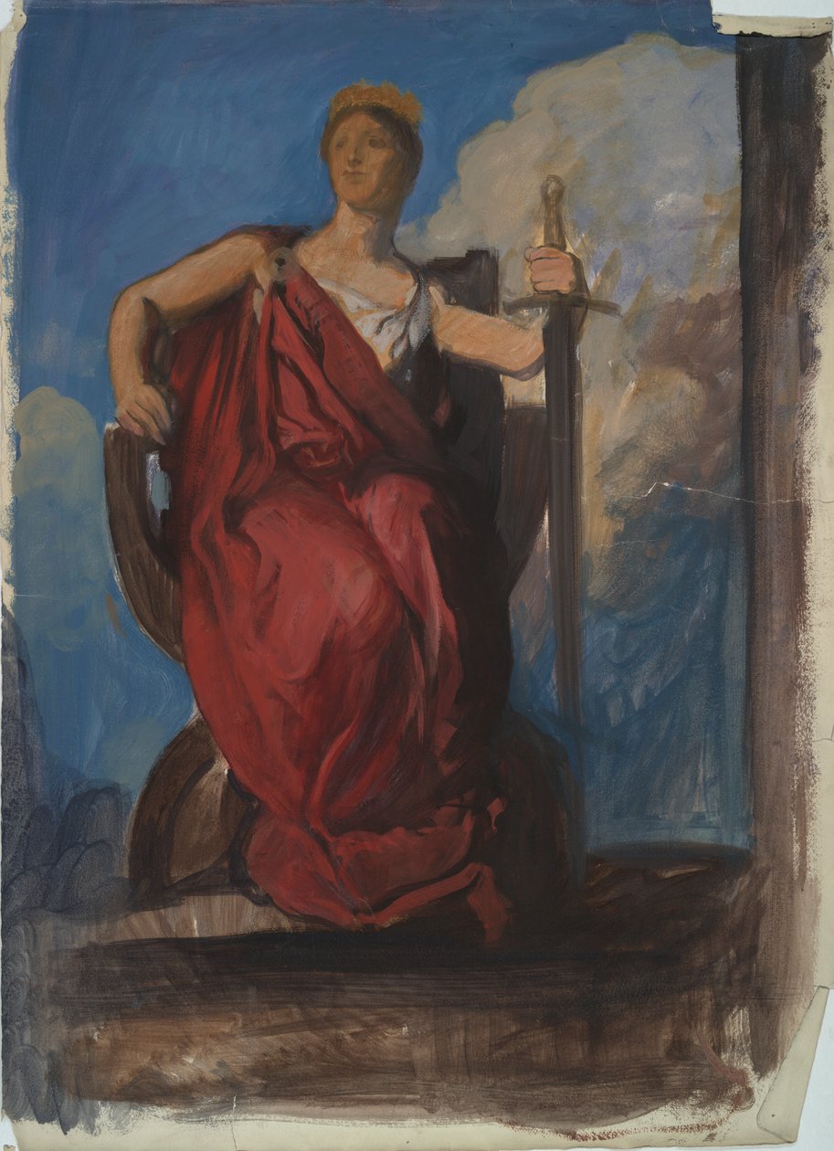 Estudio para figura de El genio de Pensilvania en de Edwin Austin Abbey
