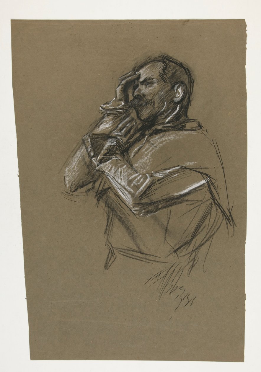 Estudio para uno de los murales de La búsqueda del Santo Grial (una serie de 15 pinturas para la Biblioteca Pública de Boston, terminada en 1901) de Edwin Austin Abbey