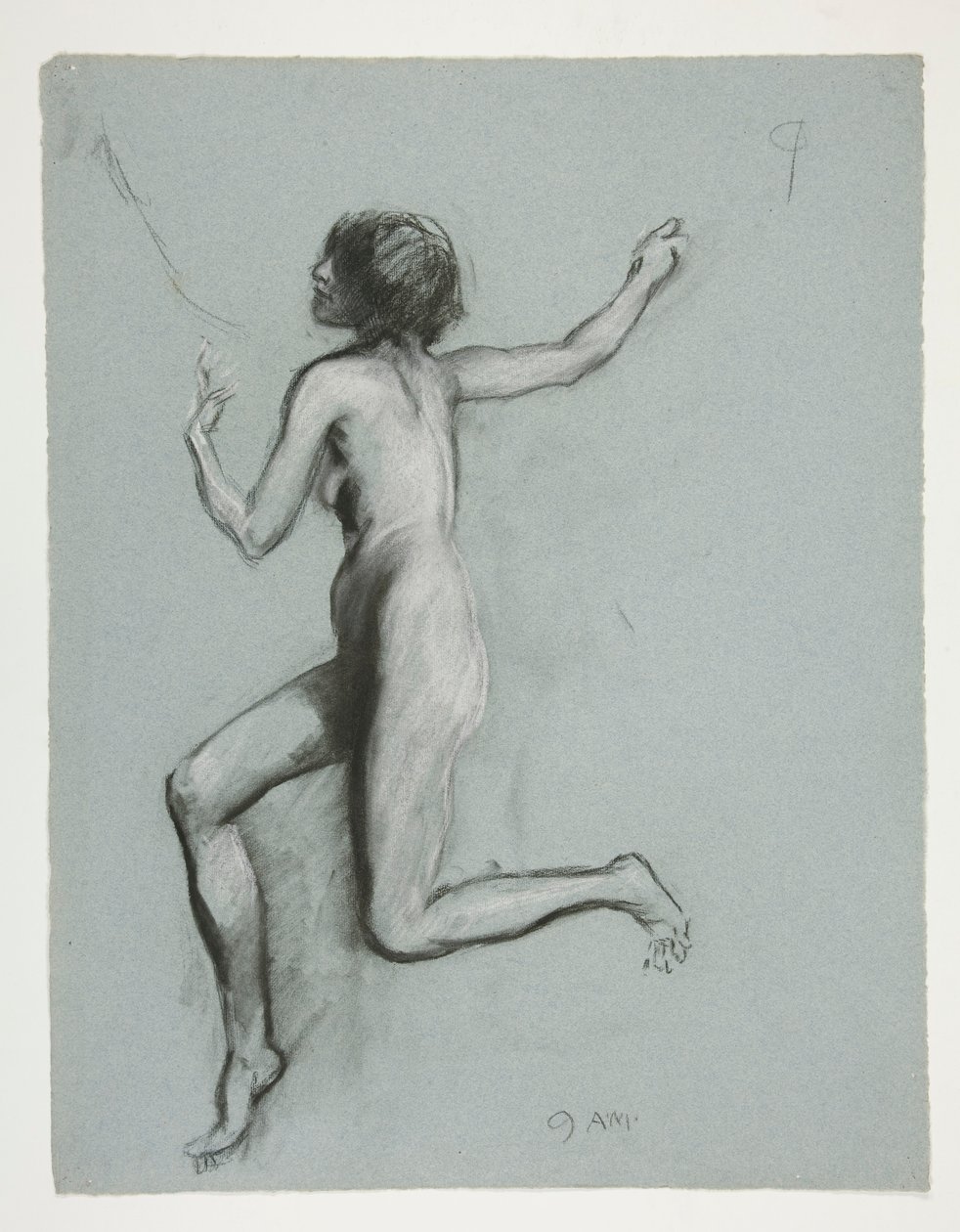 Estudio para la figura de las 9 am en de Edwin Austin Abbey