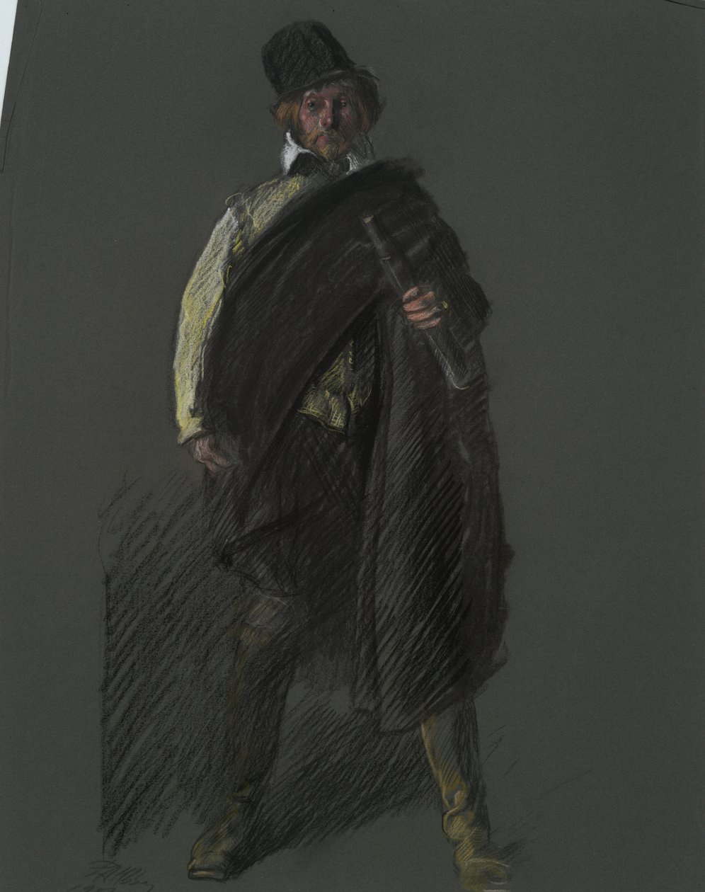 Estudio para la figura del Capitán Peter Minuit, en de Edwin Austin Abbey