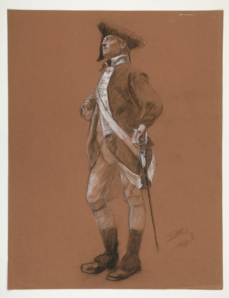 Estudio para la figura del General Anthony Wayne, en el de Edwin Austin Abbey
