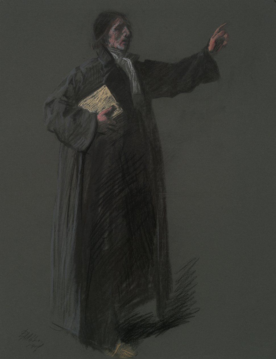 Estudio para la figura de Johann Kelpius, en de Edwin Austin Abbey