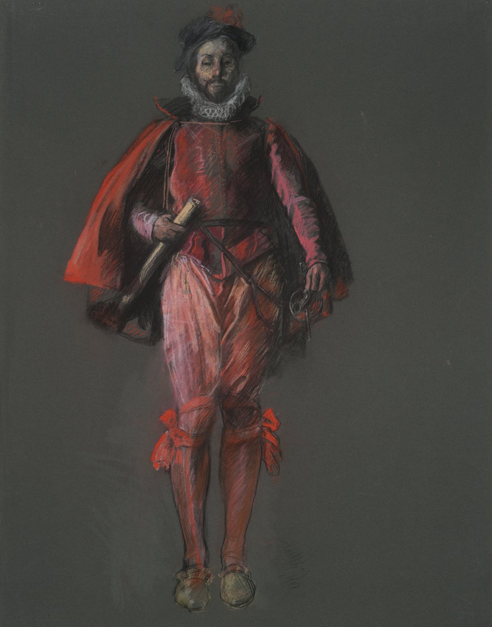 Estudio para la figura de Sir Walter Raleigh, en de Edwin Austin Abbey