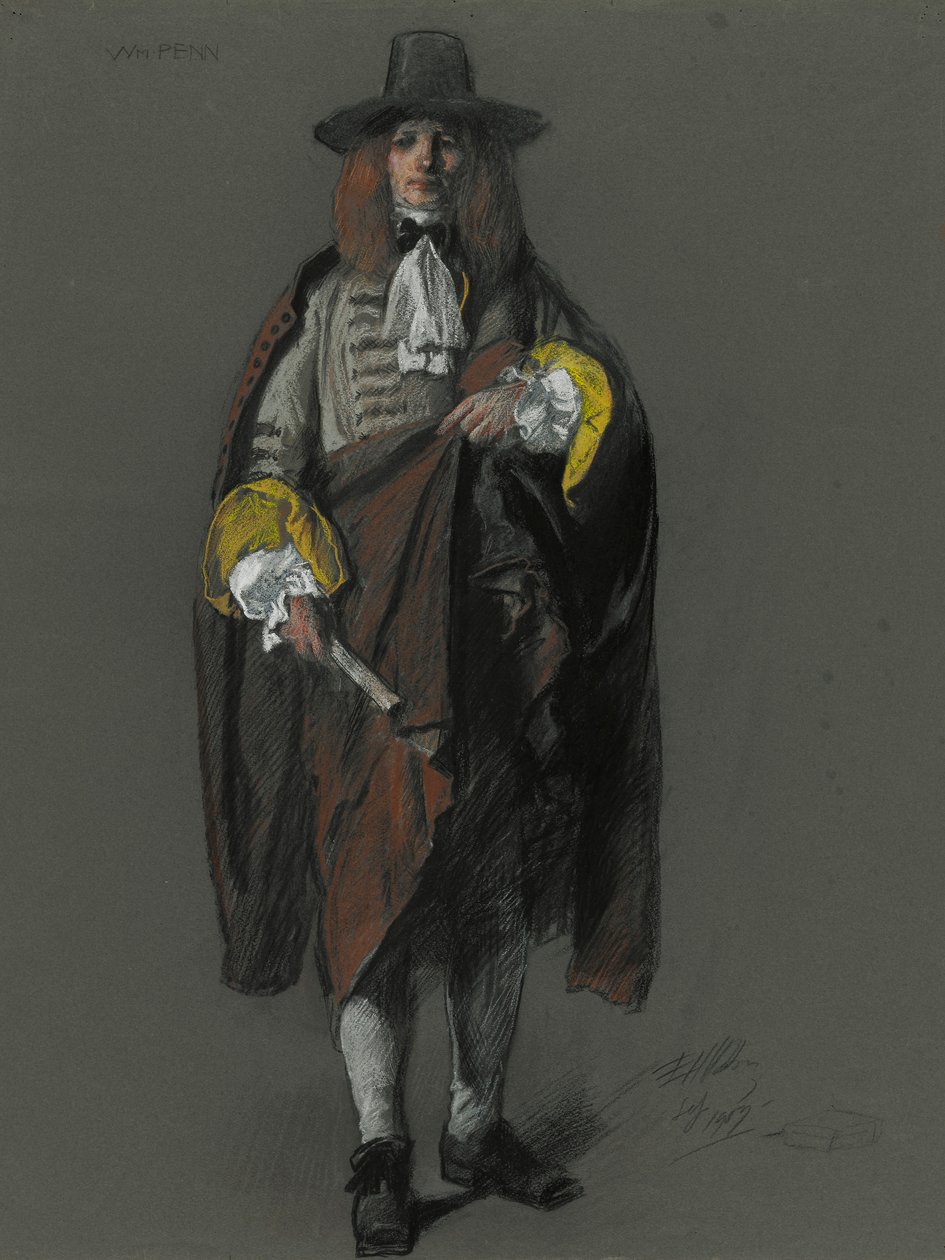 Estudio para la figura de William Penn en de Edwin Austin Abbey