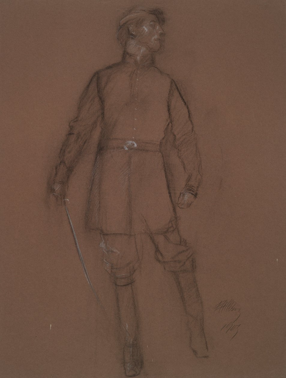 Estudio para la figura de un General de la Guerra Civil, en de Edwin Austin Abbey