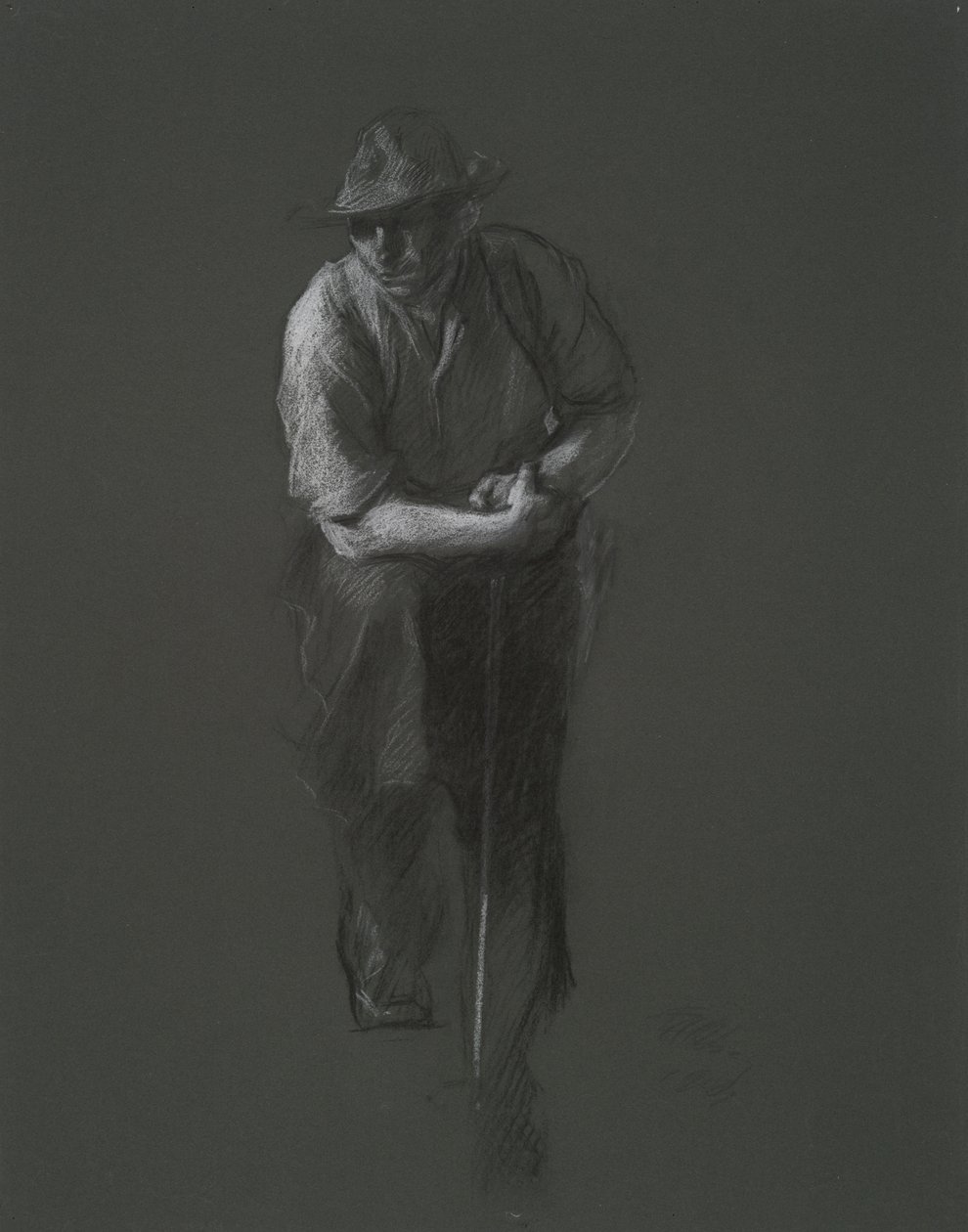 Estudio para la figura de una trabajadora (?), En de Edwin Austin Abbey