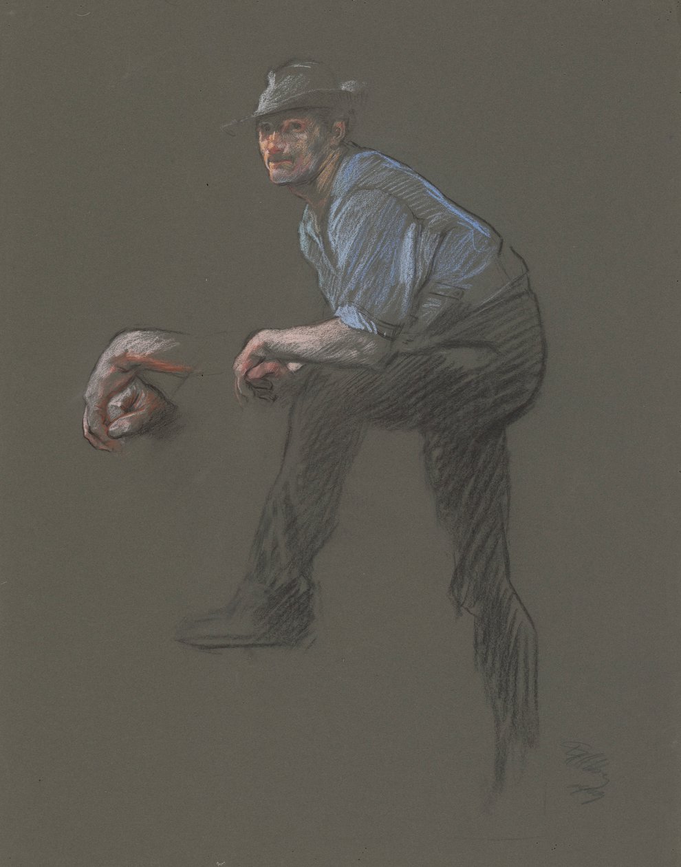 Estudio para la figura de un Obrero en de Edwin Austin Abbey