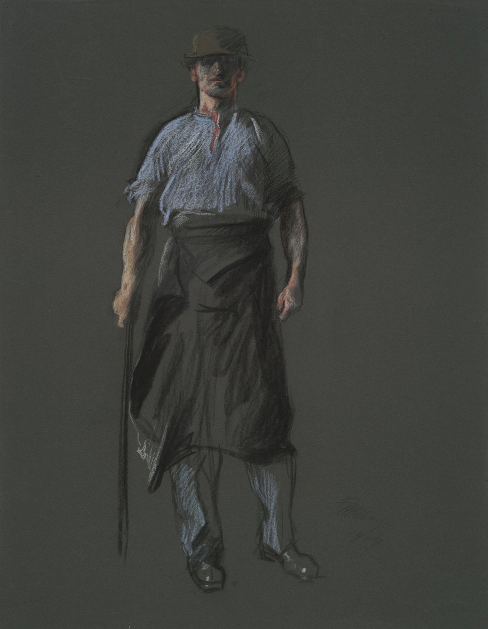 Estudio para la figura de un Obrero, en de Edwin Austin Abbey