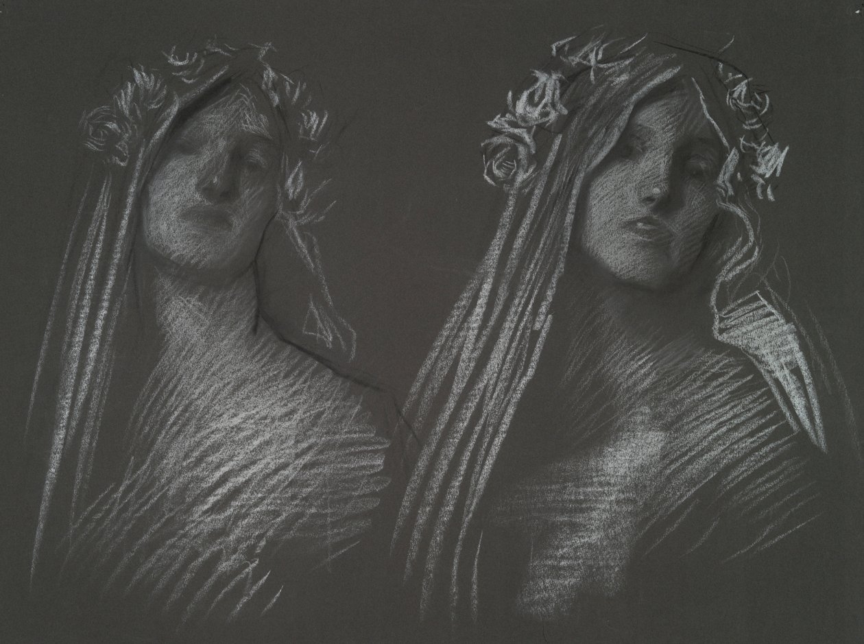 Estudio para la cabeza de Blanchefleur para de Edwin Austin Abbey