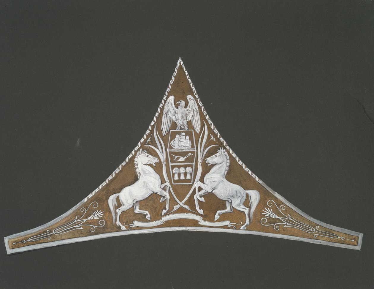 Estudio de detalles decorativos triangulares, en el edificio del capitolio del estado de Pensilvania, Harrisburg, 1902-1911 de Edwin Austin Abbey