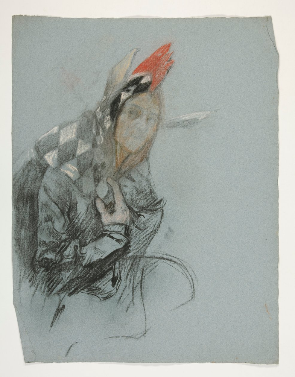 Estudio de Jester (sin usar), para la Búsqueda del Santo Grial (una serie de quince pinturas para la Biblioteca Pública de Boston, completada en 1901) de Edwin Austin Abbey