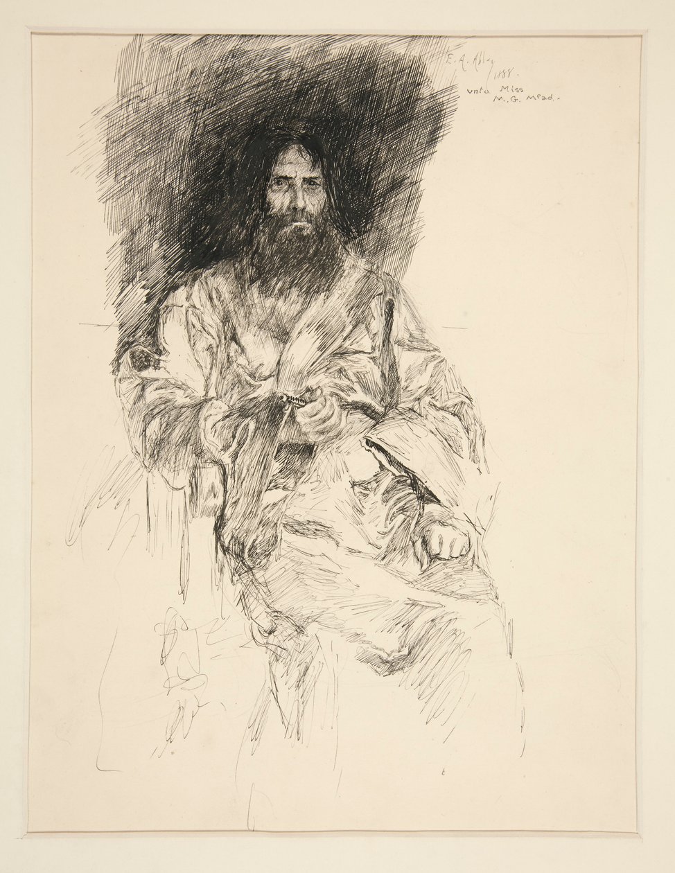 Estudio de un hombre barbudo (Shakespeare) de Edwin Austin Abbey