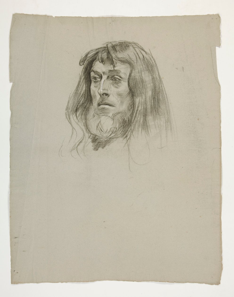 Estudio de una cabeza para el rey Arturo de Edwin Austin Abbey