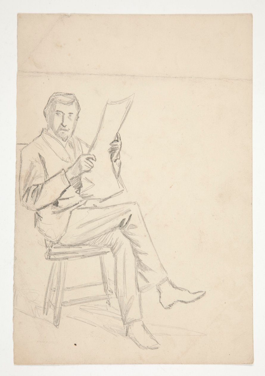 estudio de un hombre leyendo de Edwin Austin Abbey