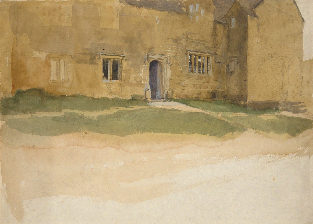 Estudio de una casa medieval inglesa de Edwin Austin Abbey