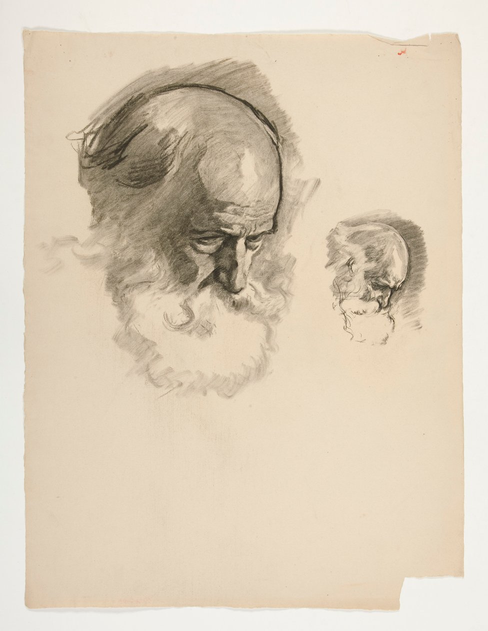 Estudio de la cabeza de un anciano barbudo, para el Rey Arturo de Edwin Austin Abbey