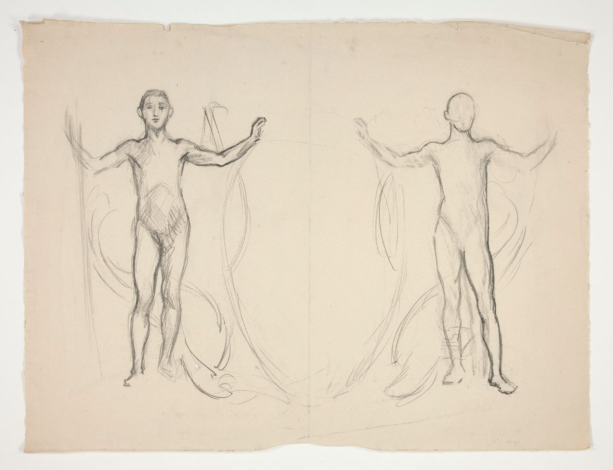 Estudio de dos flamebearers de Edwin Austin Abbey