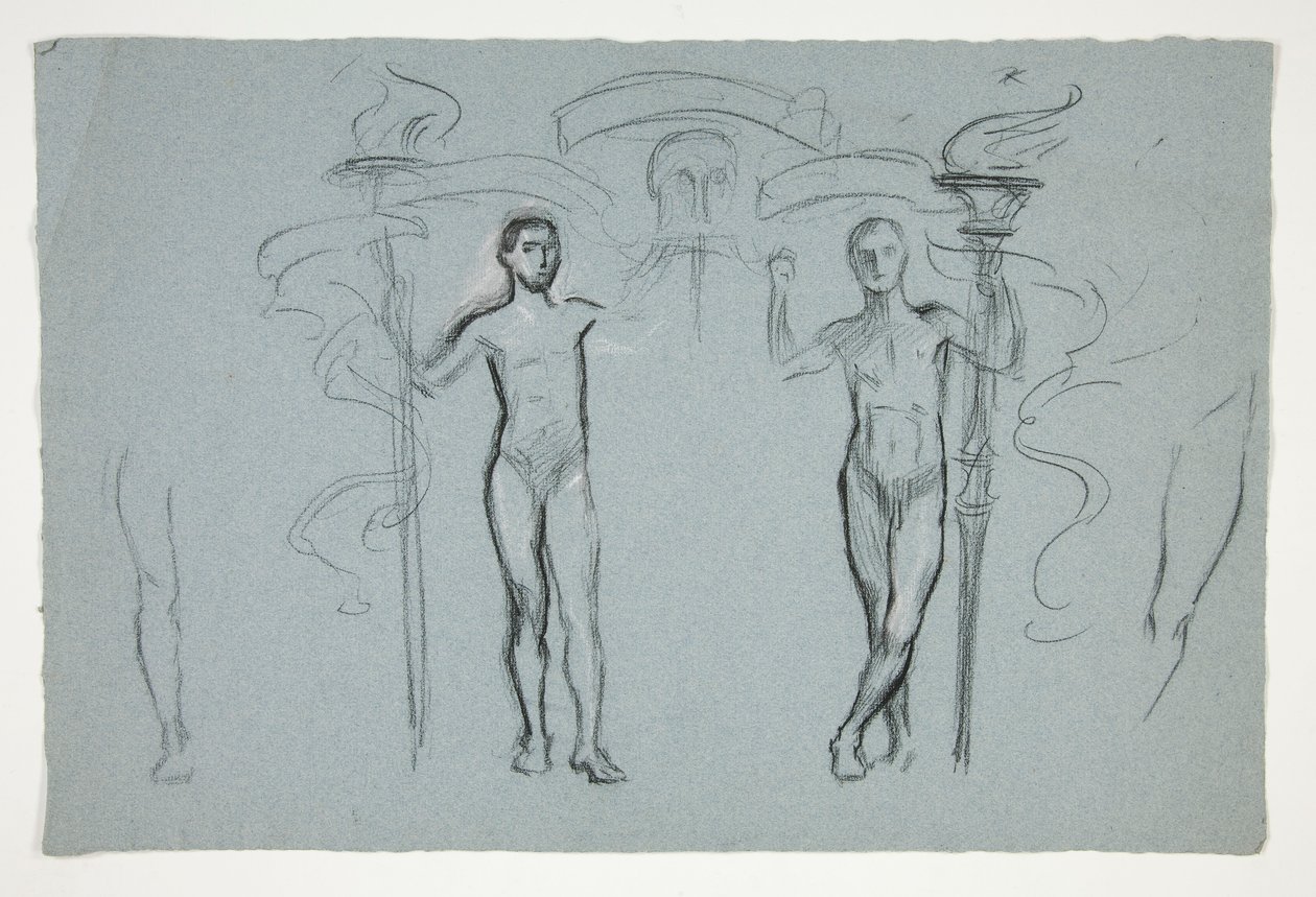 Estudio de dos flamebearers de Edwin Austin Abbey