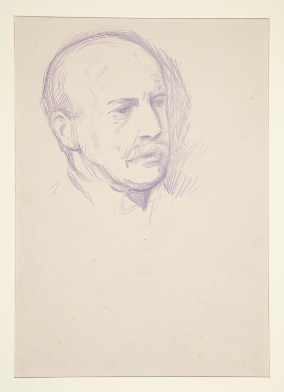 Estudio, cabeza de retrato de hombre, retrato de la coronación de Eduardo VII de Edwin Austin Abbey