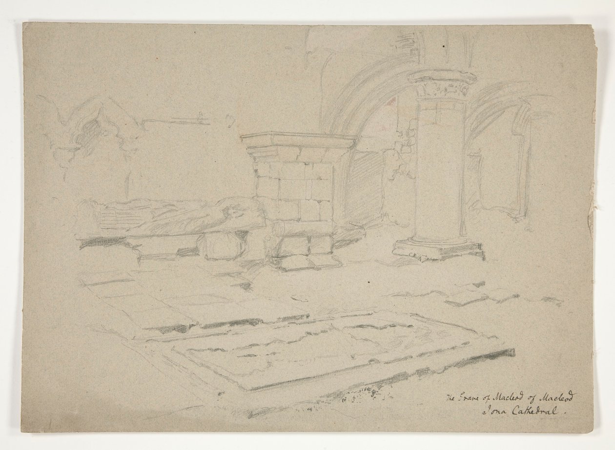 La tumba de MacLeod de MacLeod: Catedral de Iona de Edwin Austin Abbey